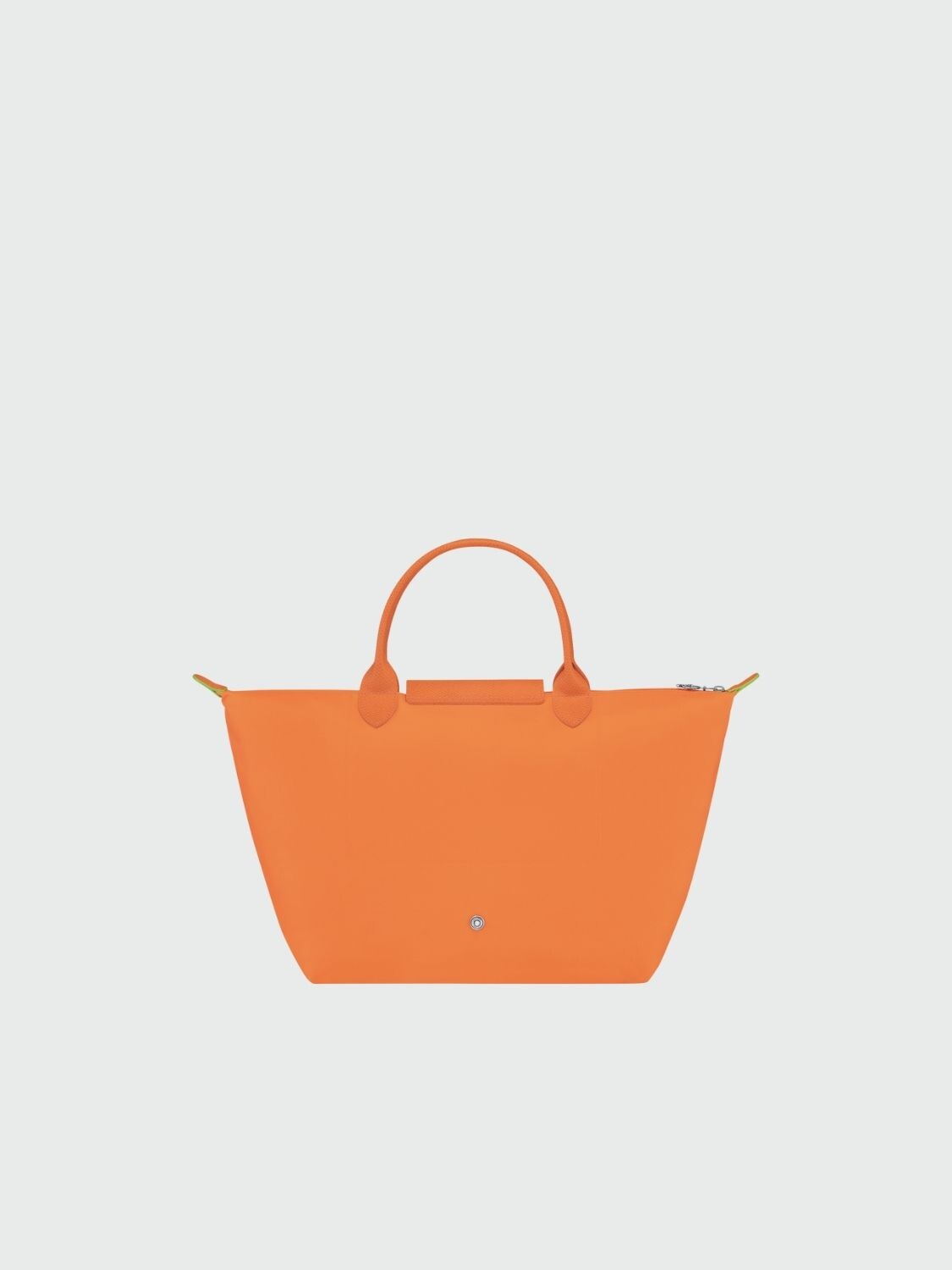 Longchamp -Cartera Longchamp plegable de nylon con cierre y asa corta, Le pliage green M Naranja