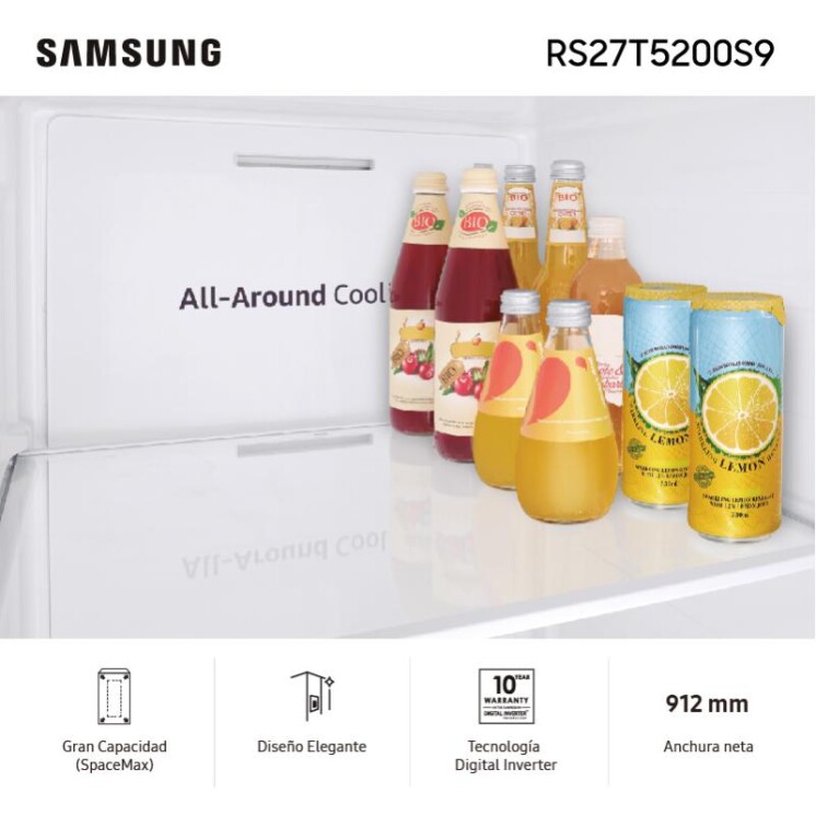 Heladera Samsung 799 L Side By Side Inox - (RS27T5200S9) Heladera Samsung 799 L Side By Side Inox - (RS27T5200S9)