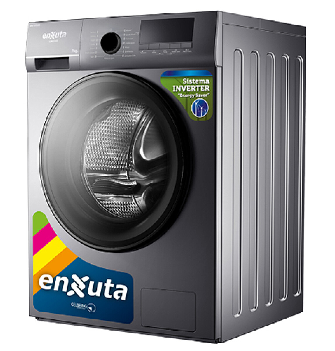 LAVARROPA ENXUTA LENX770T Inverter 7Kg Titanium Frontal 