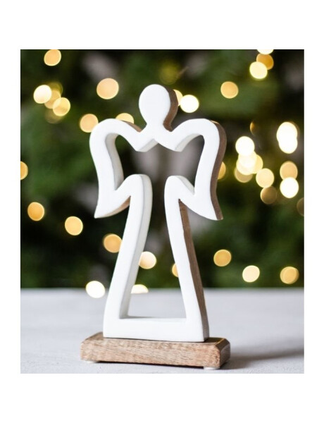 ADORNO ANGEL SILUETA MADERA BLANCO 21 CM ADORNO ANGEL SILUETA MADERA BLANCO 21 CM