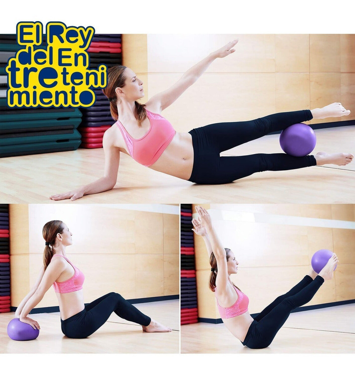 Pelota De Pilates 85cm Texturada Yoga Gym + Inflador! - Azul — El