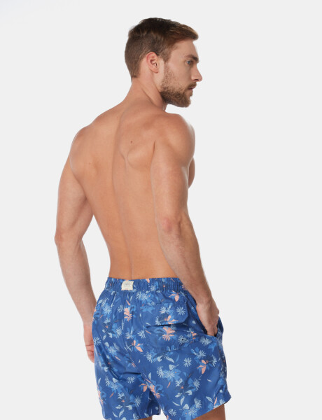 SHORT DE BAÑO ESTAMPADO Azul