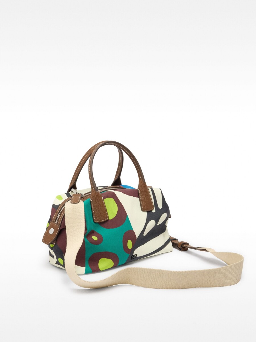 Bolso Tote De Nylon Estampado crudo