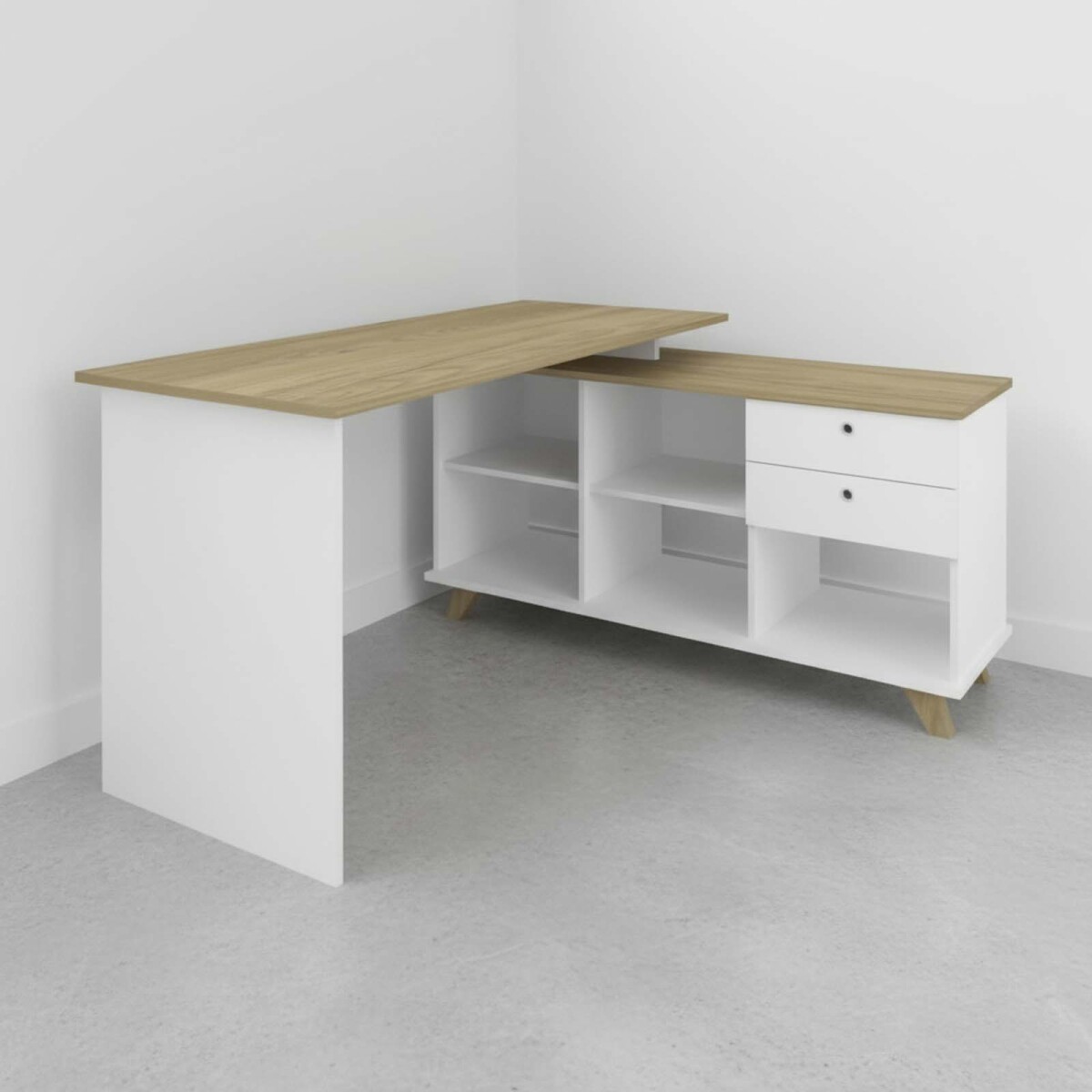 ESCRITORIO - MDF-Y-MDP BLANCO GOLD 