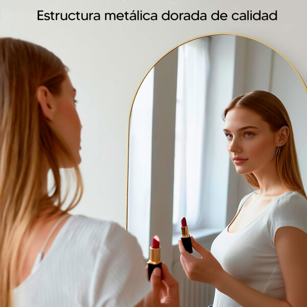 Espejo Medio Punto Entero F-m02 De 140 X 80cm DORADO