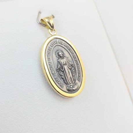 Medalla religiosa de oro 18Ktes y plata 925, Virgen Milagrosa. Medalla religiosa de oro 18Ktes y plata 925, Virgen Milagrosa.