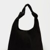 Cartera al hombro Juana en Cuero Gamuza Negro