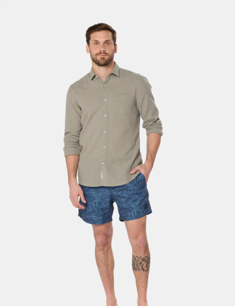 SHORT DE BAÑO ESTAMPADO Azul