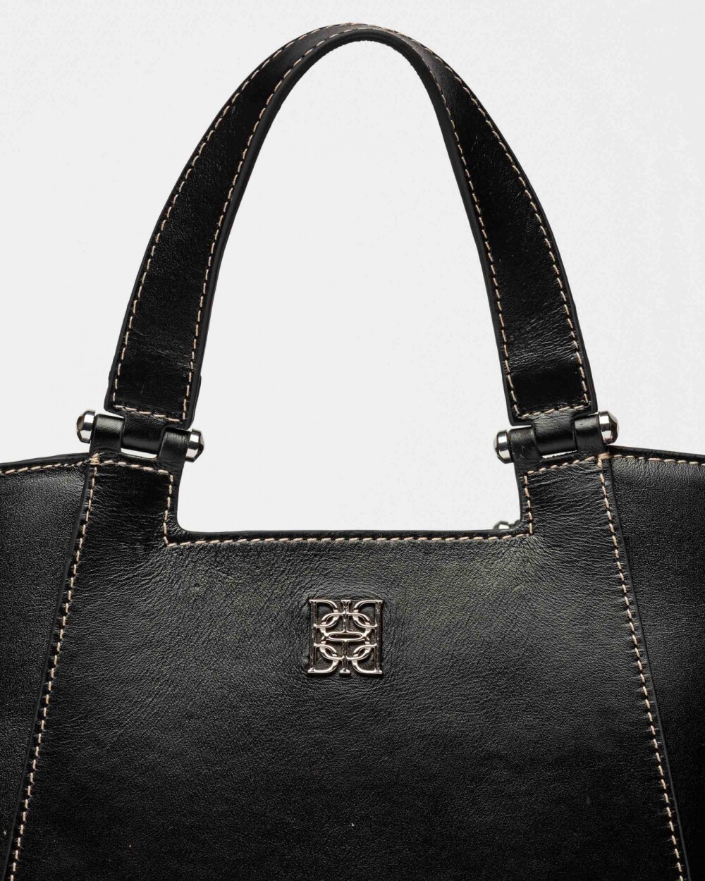 Cartera de mano Tess en cuero vaquita Negro