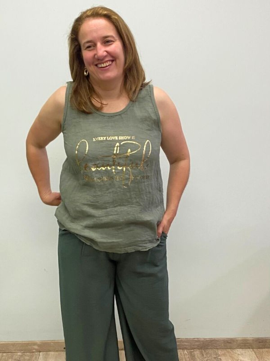 Musculosa de Lino Italiana - Verde 