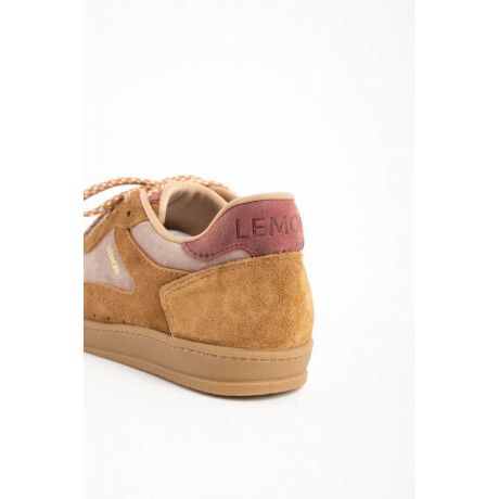 Zapatilla Cuero Combinada Camel