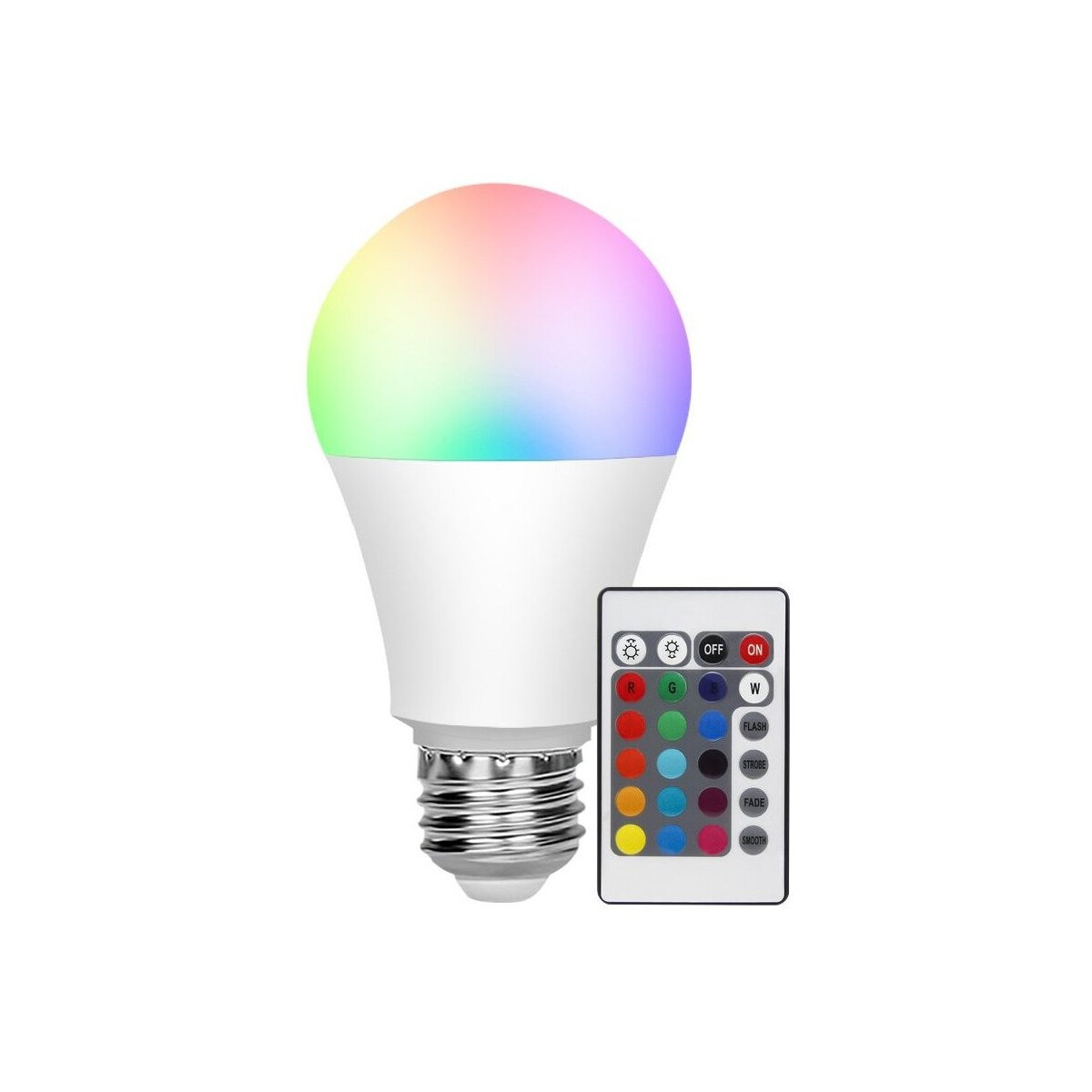 Lampara Rgb + Blanco Bombilla 7w + Control Cambiar Colores 