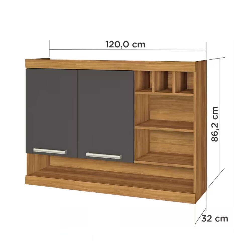 Aéreo Burguesa 120 Gris 2 Puertas y bodega Aéreo Burguesa 120 Gris 2 Puertas Y Bodega