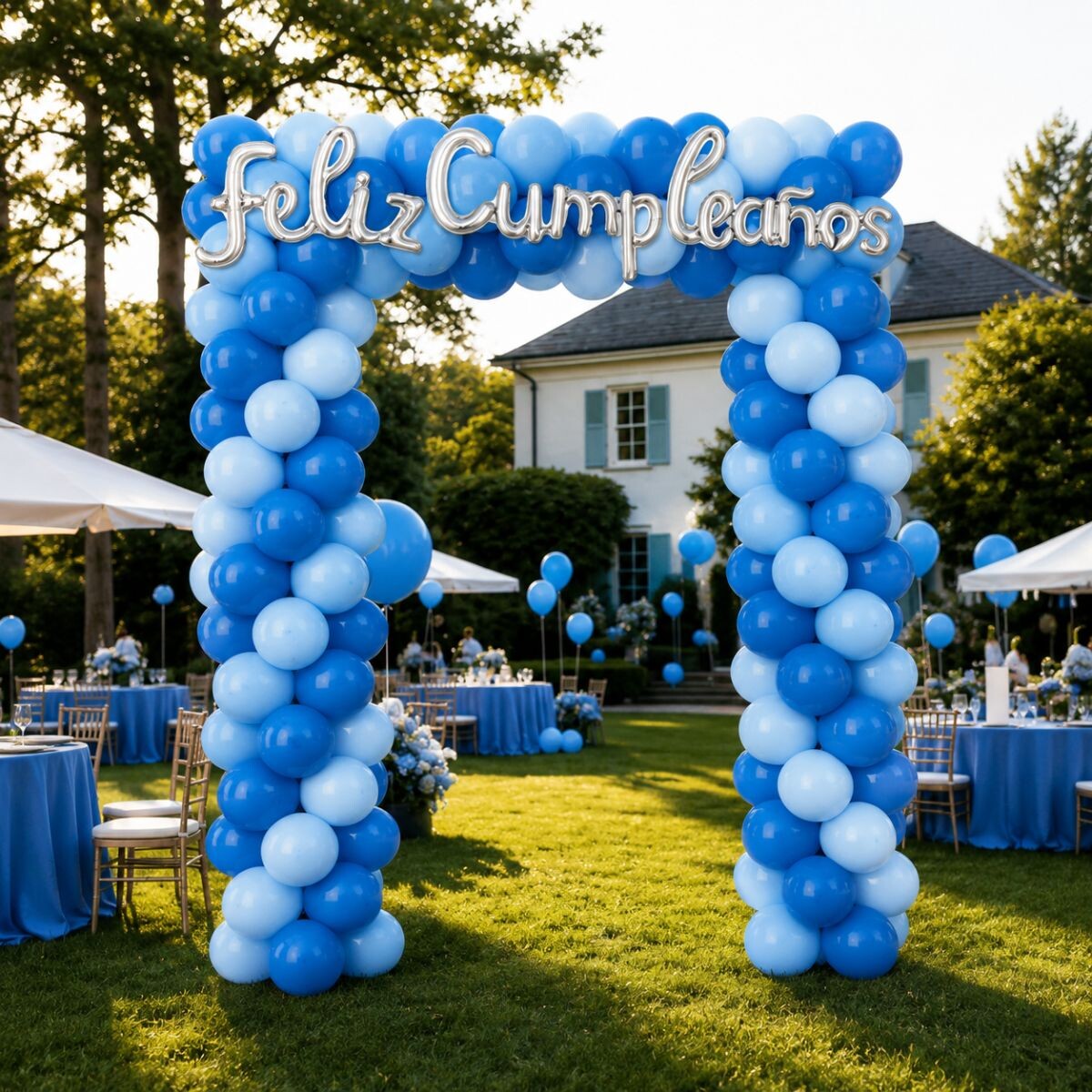 Set de Arco de Globos - Celeste 