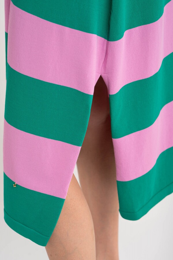 Vestido Tejido Rayado Verde