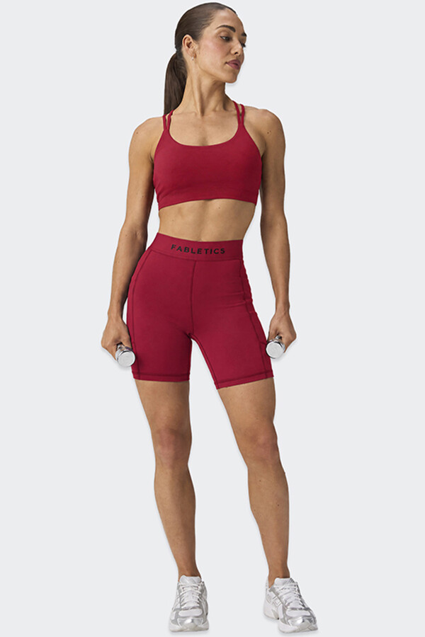 Short Fabletics On-The-Go PowerHold® Rojo