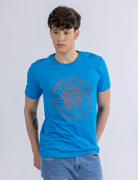 Camiseta en algodón estampada UFO Adventure azul 2XL