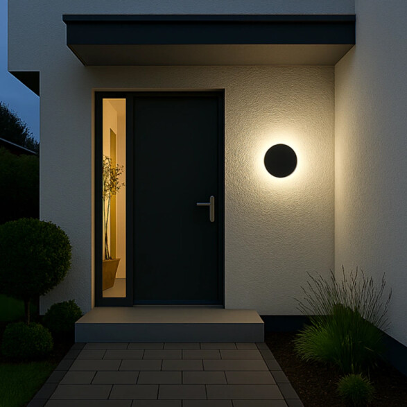 Aplique LED de pared negro 18W CCT exterior IP65 VK-BLOC VK0502