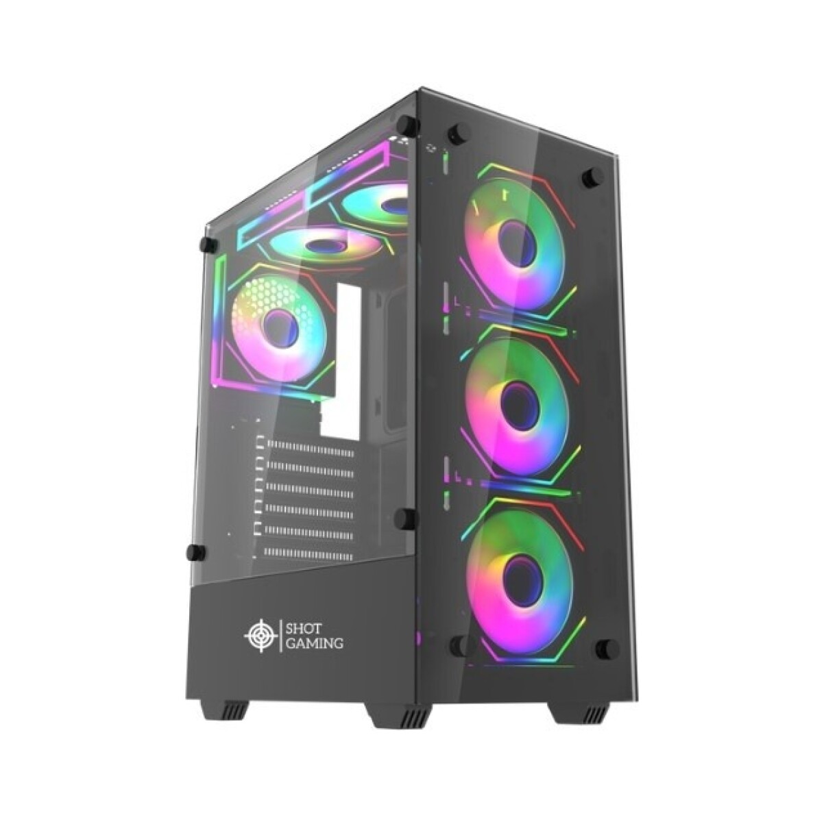 GABINETE GAMING SHOT SUB -8012-4C SERIE PRO CON 4 FANS RGB 
