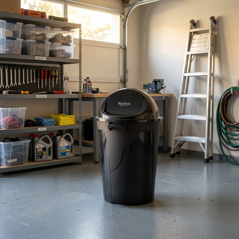 Tarro de residuos tapa vaiven 100lt NEGRO