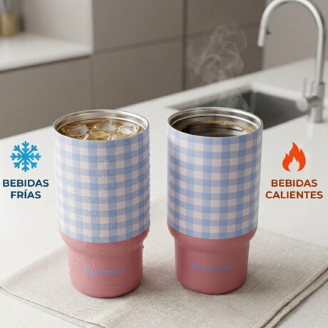 Vaso térmico de acero con sorbito y tapita - 800ml Celeste