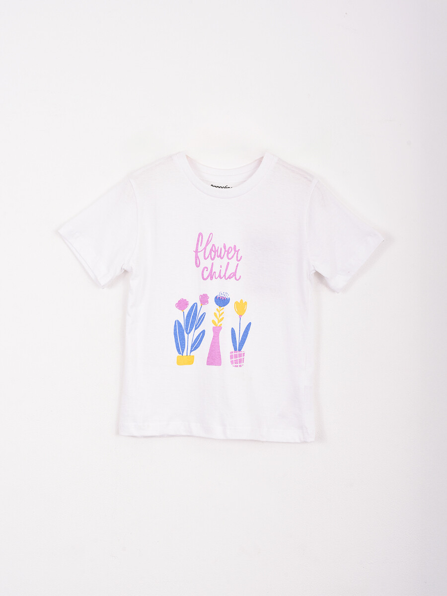 REMERA ELAINA FLOWER - BLANCO 