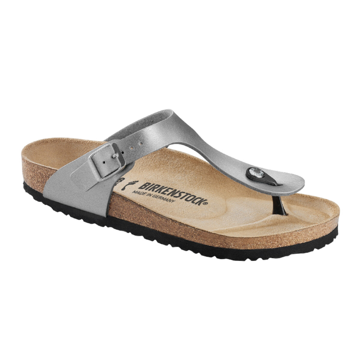 Sandalia Gizeh Birko-Flor - Estrecho - Plateado 