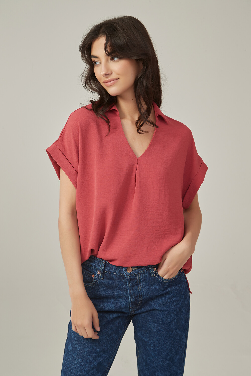 Blusa Hercego Rosa Oscuro