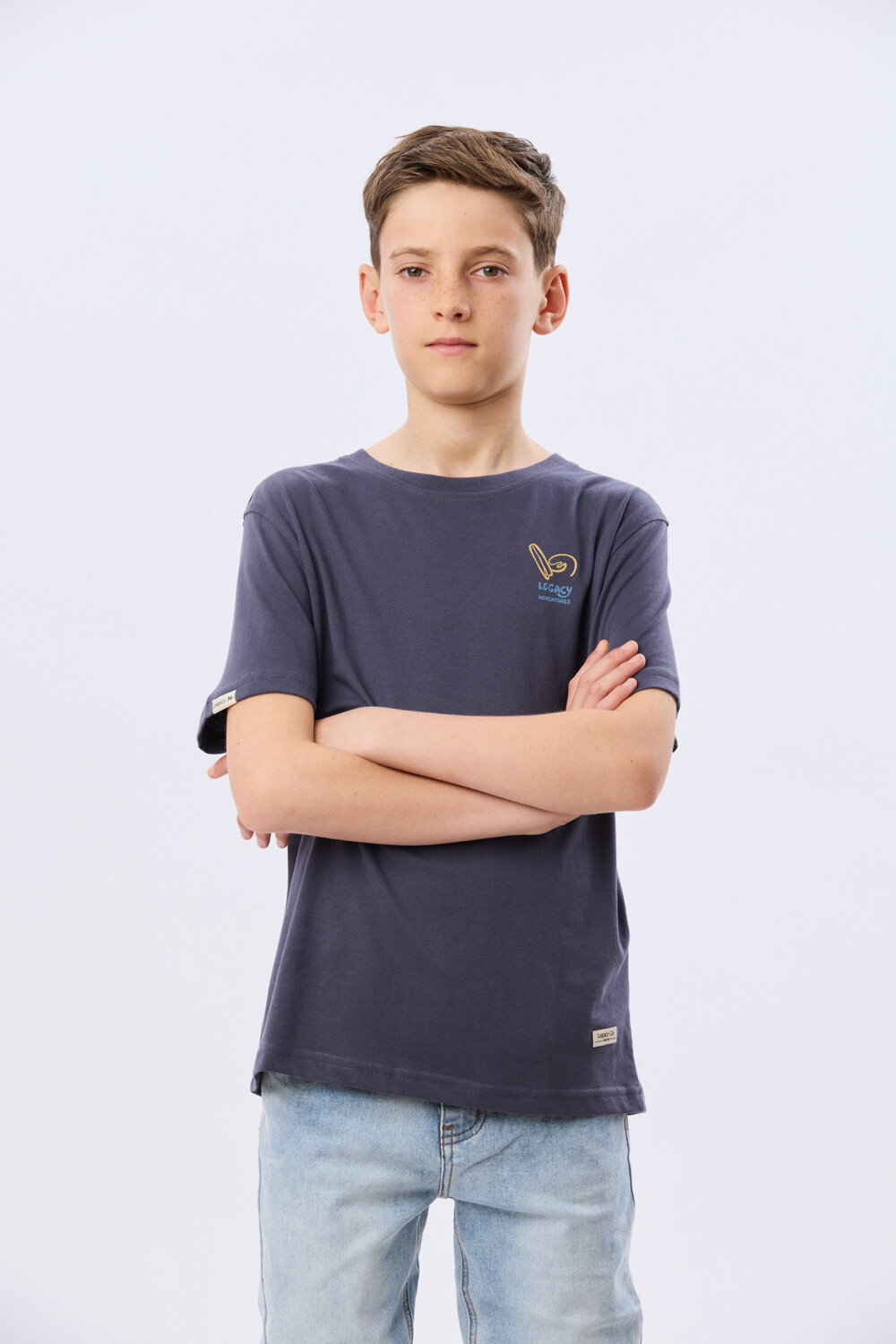 REMERA ESTAMPADA DE ALGODÓN Azul