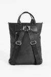 Mochila porta laptop con bolsillo fruncido negro