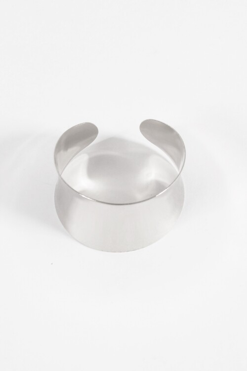 Pulsera cuff texture plateado