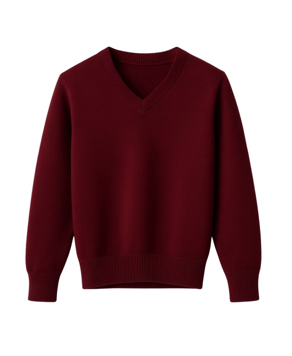 Sweater escote V - Bordeaux 