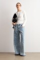 Jean wide leg Basia bicolor jean medio