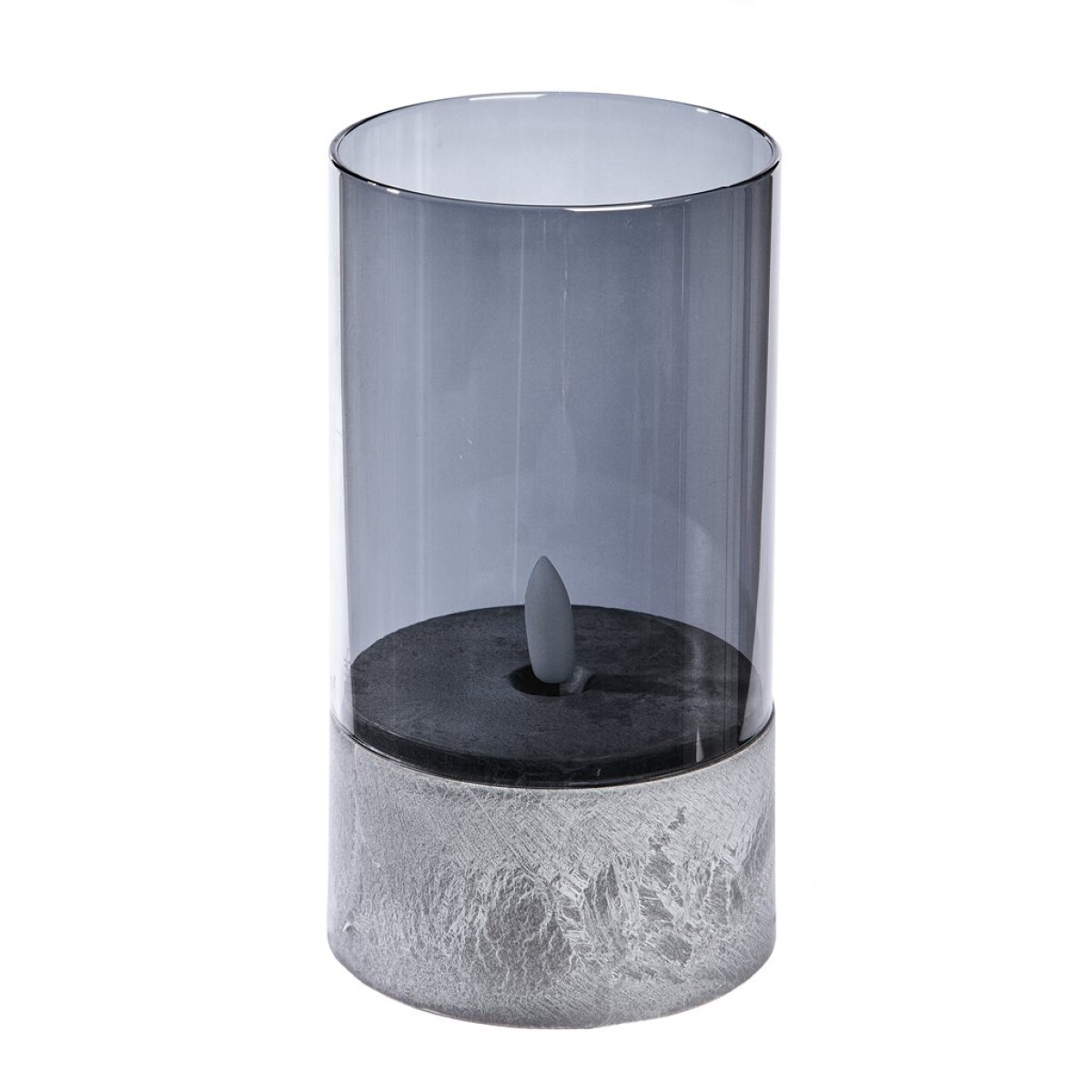 FAROL LED CILINDRICO DE VIDRIO D8x15CM GRIS 