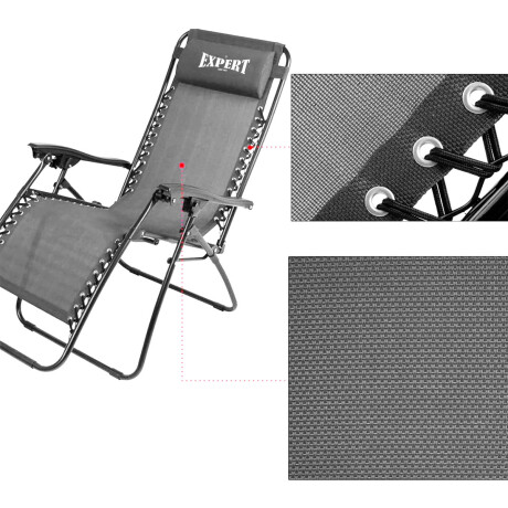 Juego De Jardin Silla Reposera Plegable X2 + Mesa Patio Gris