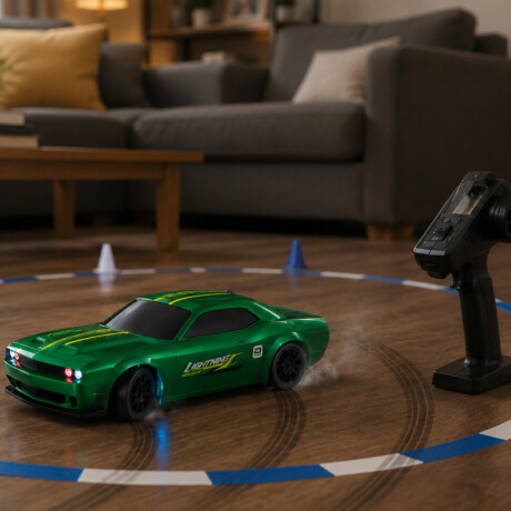 Auto drift a control remoto recargable Verde