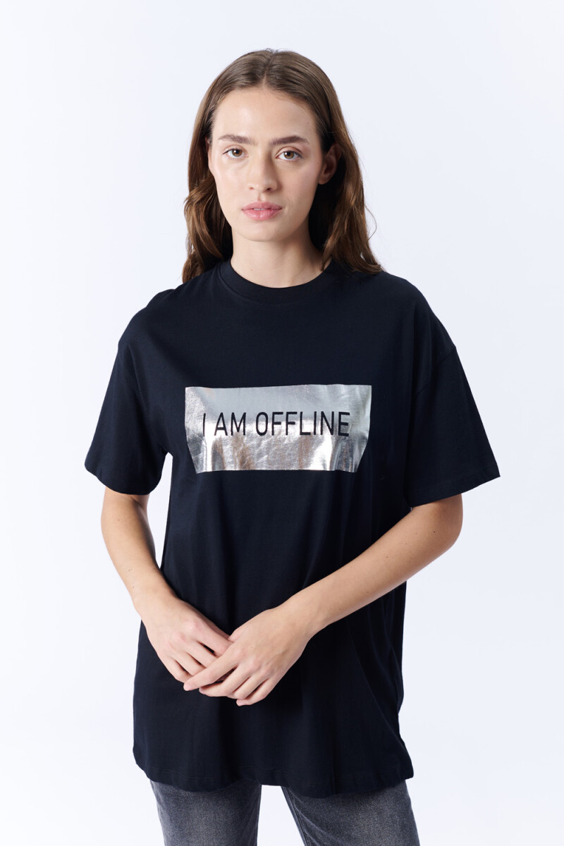 Remera Manga Corta Oversize - Negra 