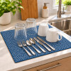 Tapete Escurridor Absorbente de Microfibra para Vajilla 40 x 48 cm Azul