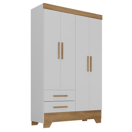 Ropero 4 puertas 2 cajones 42GR4247 Blanco/Natural Ropero 4 puertas 2 cajones 42GR4247 Blanco/Natural