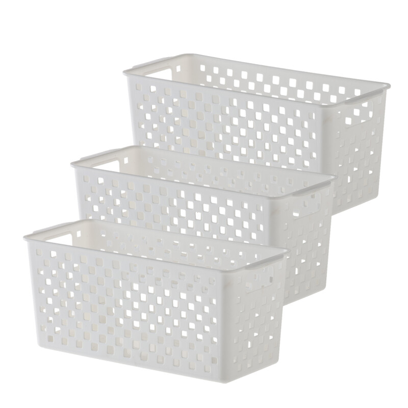 Set x3 Cesto organizador Quadratta calado MS BLANCO