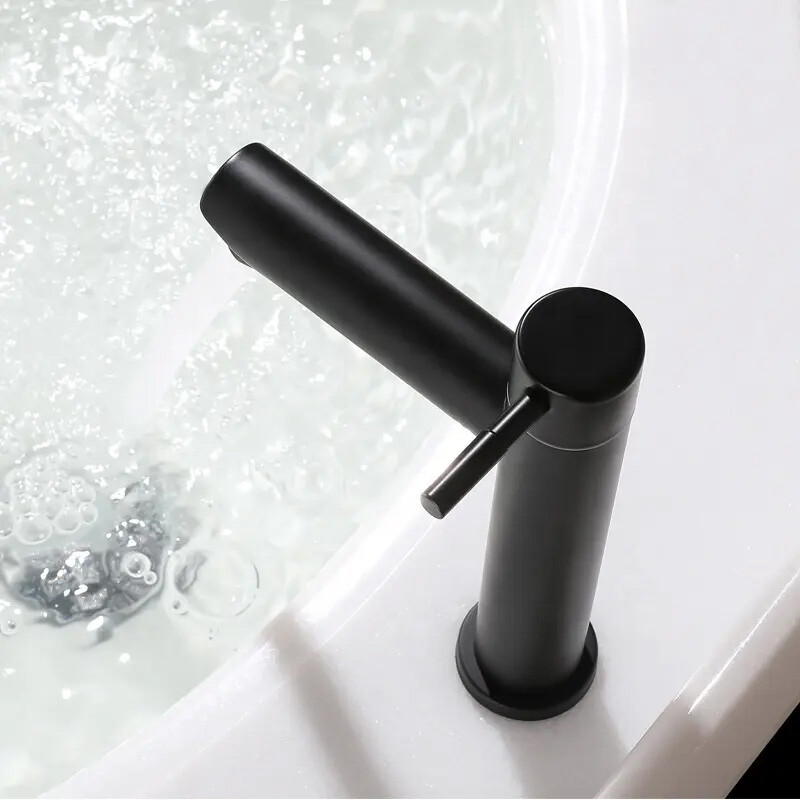 Canilla monocomando alta agua fría NEGRO