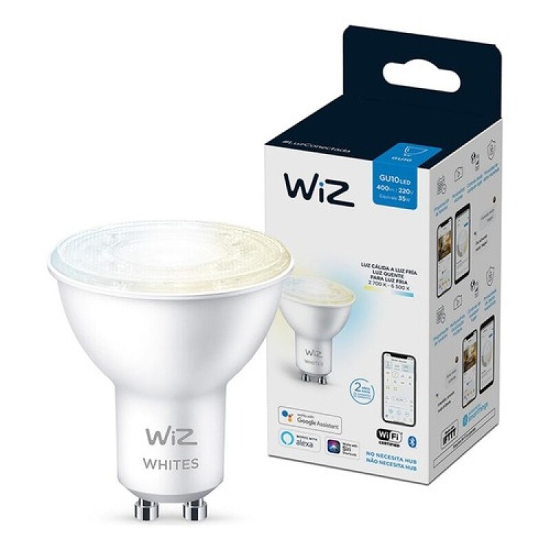 Pack 3 unidades lámparas LED WIZ Wifi Dicroica Blanca cálida/fría 4.9W GU10 Pack 3 unidades lámparas LED WIZ Wifi Dicroica Blanca cálida/fría 4.9W GU10