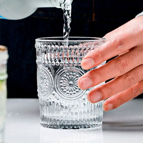 Vaso de Vidrio Texturado Ancho Sc