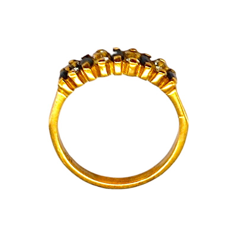 Anillo Vera-Oro Bajo-Piedra Zafiro y Zirconia-AN8115 conpiedra