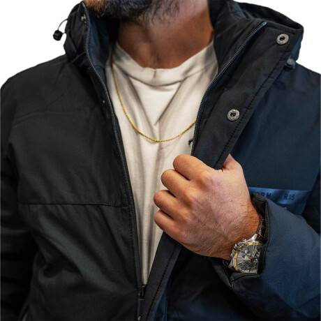 Uzspace Campera Winter C/capucha Bolsillos Abrigo Negro