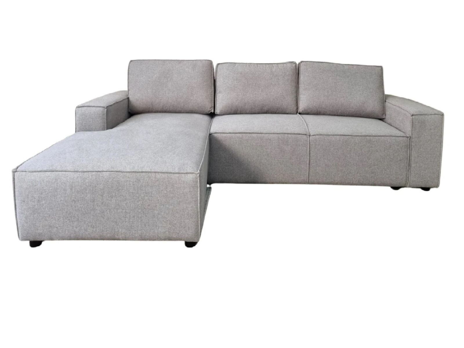 Sofa con Chaise Longue ALEX en Tela - Gris 