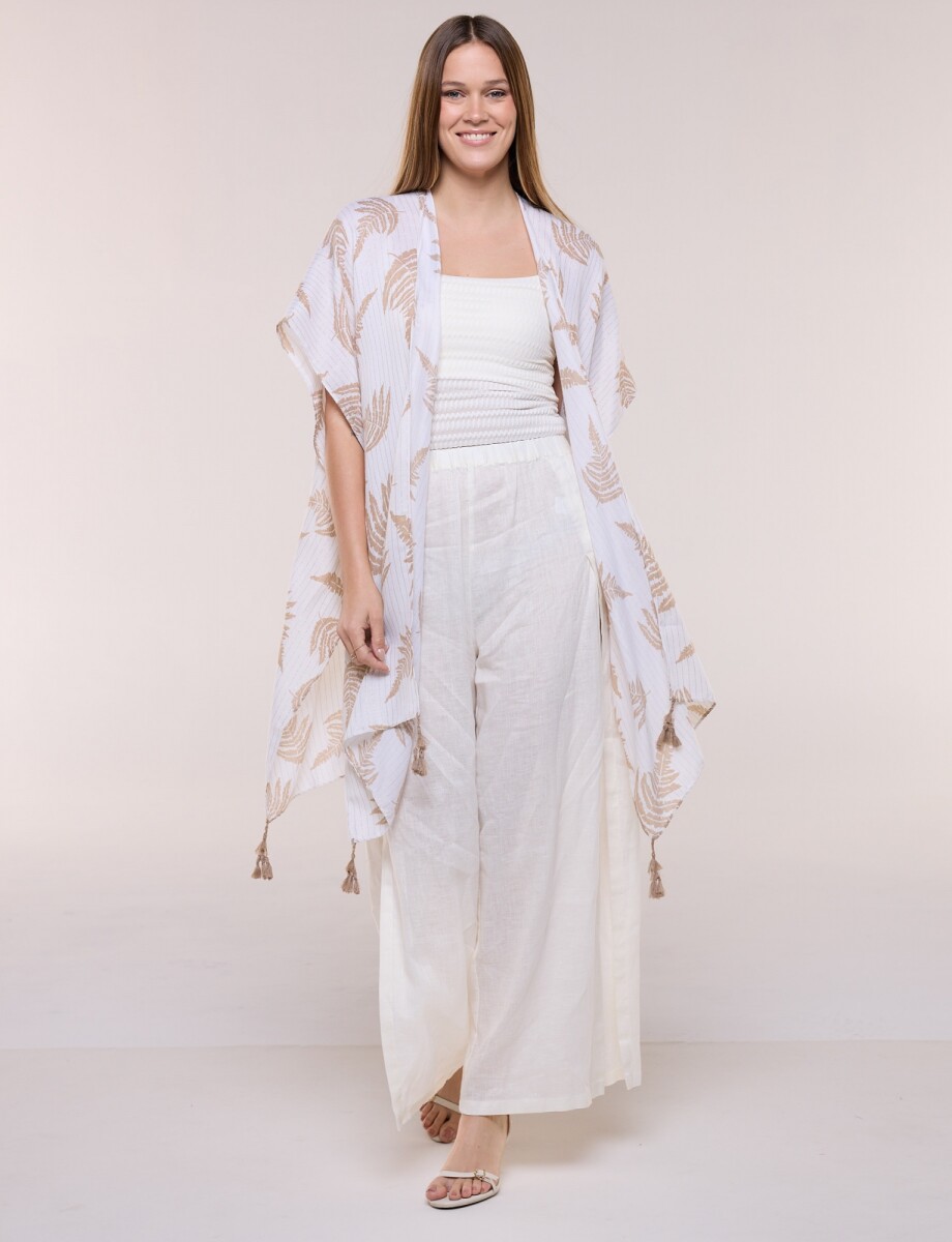 Kimono Lurex - Beige 