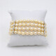 Pulsera Perlas De Cultivo 4 Hilos Con Broche En Oro 18K Blanco, Pasadores, Brillantes Y Esmeraldas. Pulsera Perlas De Cultivo 4 Hilos Con Broche En Oro 18K Blanco, Pasadores, Brillantes Y Esmeraldas.