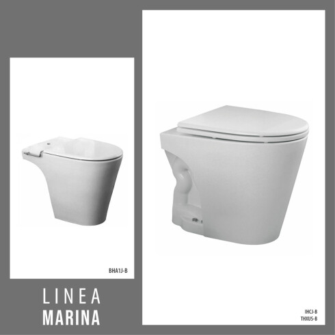 Juego De Loza Blanco, Inodoro Corto, Tapa Y Bidet Linea Marina Marca Ferrum 000