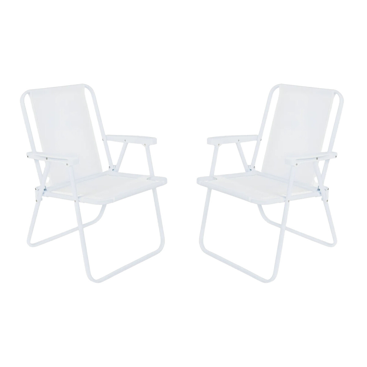 Set x2 Sillas Altas Plegables Acero Soporta 110Kg Mor - Blanco 